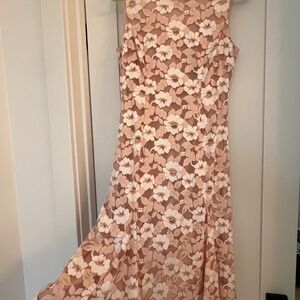 Adrianna Papell Womens Lace Midi Godet Dress